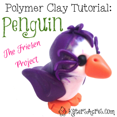Polymer Clay Penguin Tutorial | One of Over 40 Polymer Projects for the Friesen Project of 2013 on KatersAcres Polymer Clay Blog