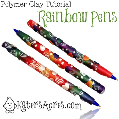 Polymer Clay Rainbow Pen Tutorial by KatersAcres