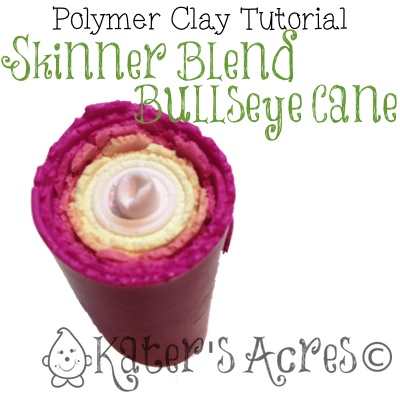 Polymer Clay Skinner Blend Bullseye Cane Tutorial by KatersAcres