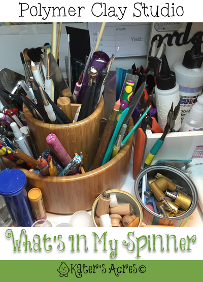 Inside KatersAcres Polymer Clay Studio, What's In My Spinner | Come and See the Tools I Use Daily