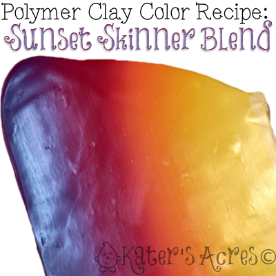 Polymer Clay Skinner Blend Color Recipe for Sunset by KatersAcres