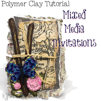 Polymer Clay Mixed Media Invitations Tutorial by KatersAcres