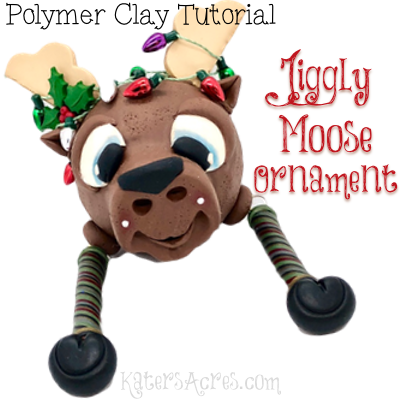 Polymer Clay Jiggly Moose Ornament Tutorial by KatersAcres