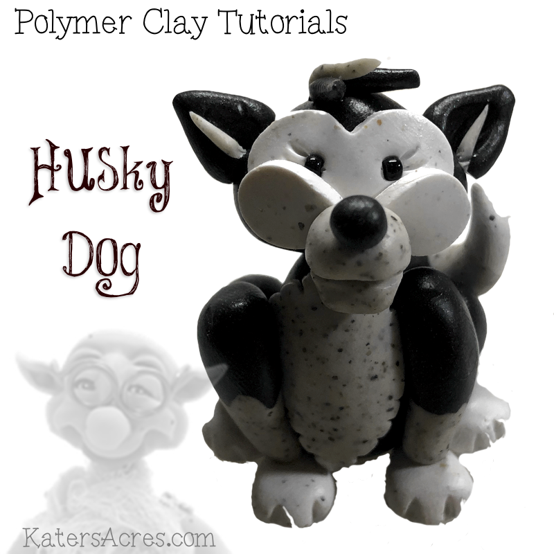 Husky Dog Polymer Clay Ornament Tutorial by KatersAcres