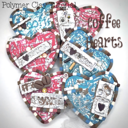 Coffee Hearts Polymer Clay Tutorial by KatersAcres HEADER