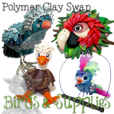 Polymer Clay Birds & Mini Supply Swap with KatersAcres